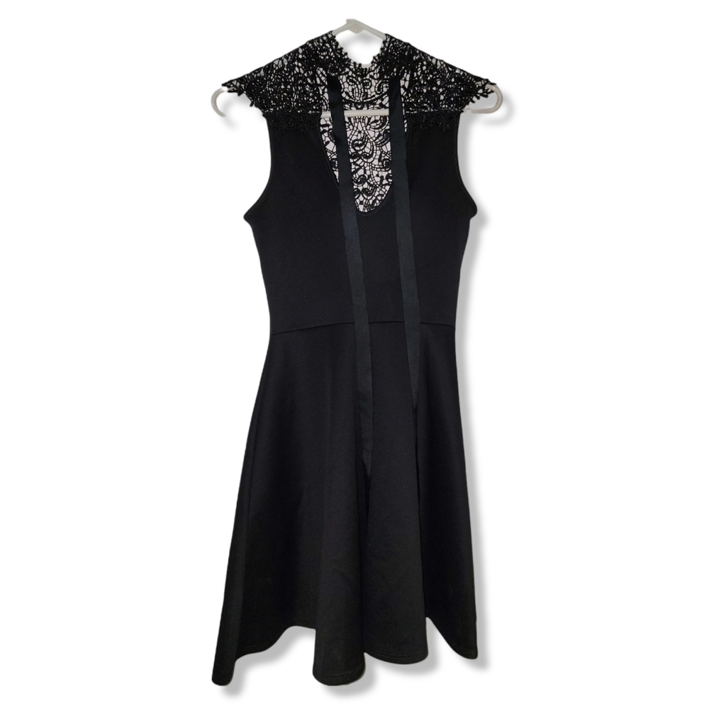 CHARLOTTE Russe Black Lace Halter Top Dress Y2K - Picture 2 of 2